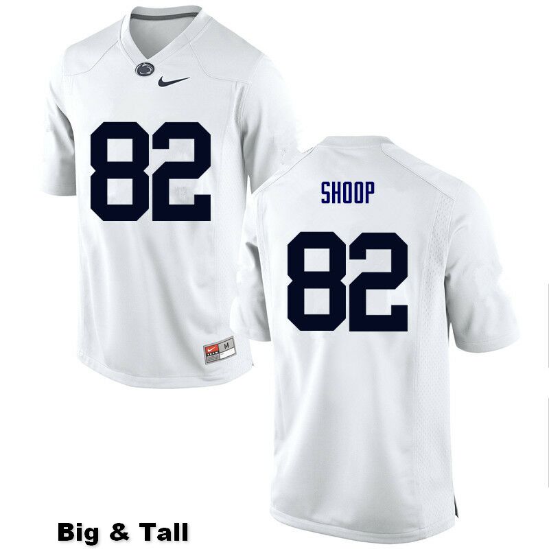 NCAA Nike Men's Penn State Nittany Lions Tyler Shoop #82 College Football Authentic Big & Tall White Stitched Jersey DWY7698JD